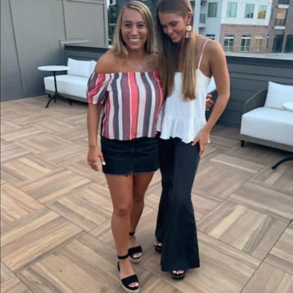 Urban outfitters white flowy top with open back